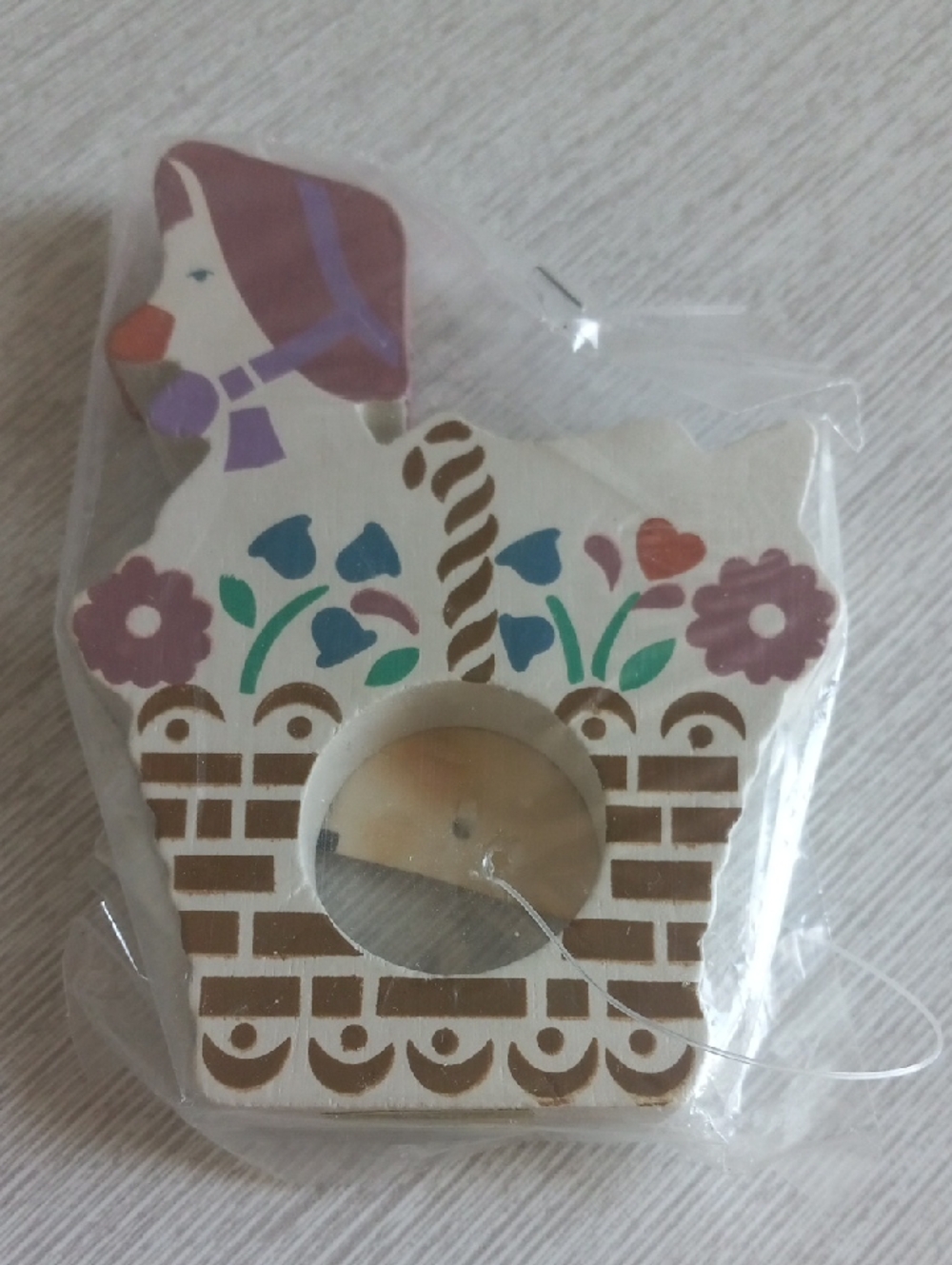 Vintage Geese Napkin Rings Set Of 6 Dead Stock NWT Goose Cottagecore Wooden